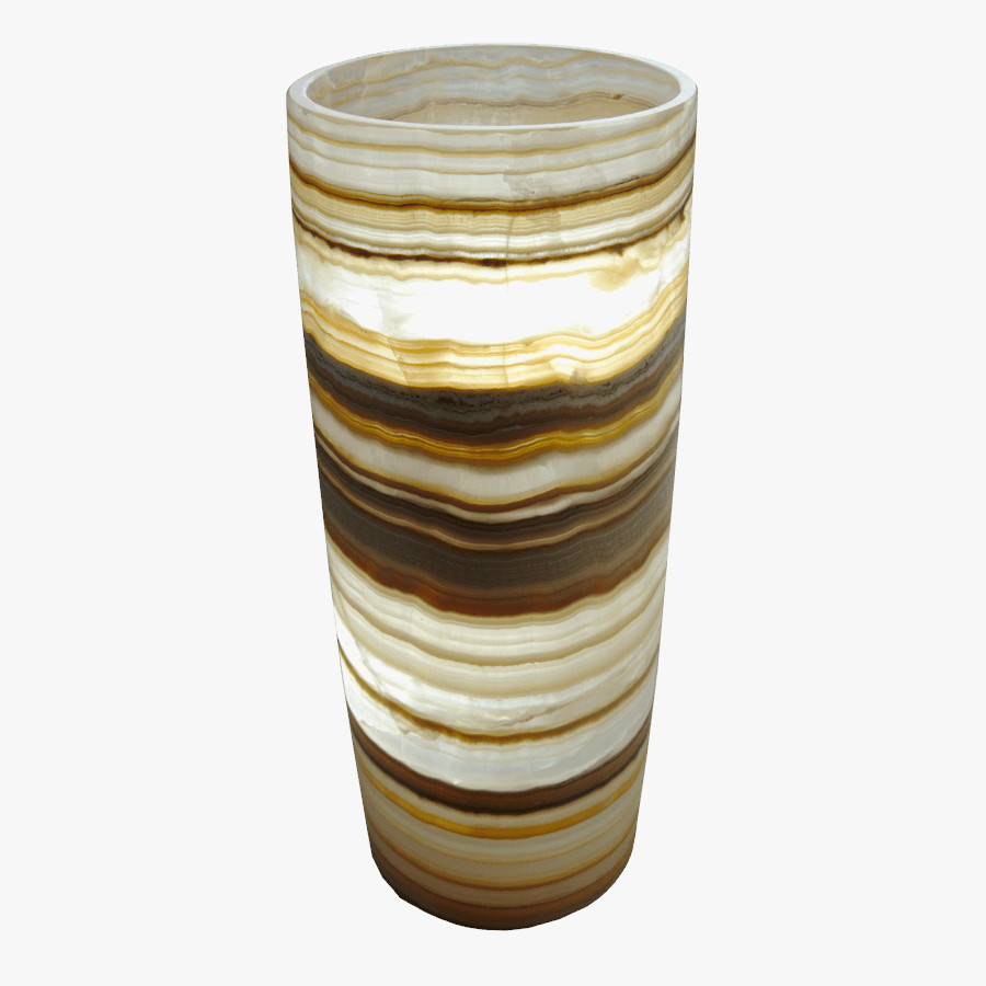 Ambar Onyx Cylindrical Floor Lamp. Height - 70 cm. Diameter - 25 cm.