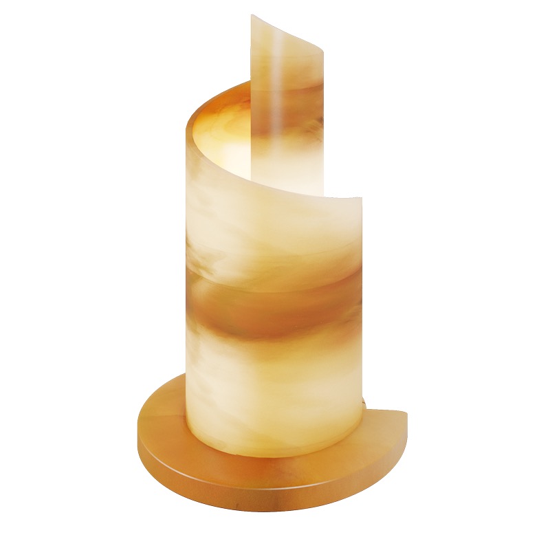 spiral-shaped or snail-shaped onyx lamp from miel collection